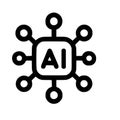 Artificial Intelligence network hub line icon isolated on a white background Royalty Free Stock Photo