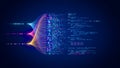 Artificial intelligence neural network generating python code, AI agent programming and data flow technology concept. System Royalty Free Stock Photo