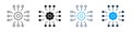 Artificial Intelligence Neural Network Hub Line and Solid Icon Set. Machine Learning Digital Connection Computing Royalty Free Stock Photo