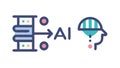 Artificial Intelligence Neural Network Icon, AI Brain, Machine Learning, vector design Generative AI Royalty Free Stock Photo
