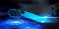 Artificial Intelligence and Neural Network Visualization in Digital Interface Royalty Free Stock Photo
