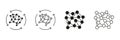 Artificial Intelligence Neural Networks Line and Solid Icon Set. Cognitive Systems, Machine Learning and Data Processing Royalty Free Stock Photo