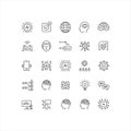 Artificial Intelligence Outline Icon Set with Machine Learning Concepts Royalty Free Stock Photo