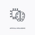 Artificial intelligence outline icon. Simple linear element illustration. Isolated line artificial intelligence icon on white