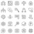 Artificial Intelligence outline icons set - AI Technology concept line symbols Royalty Free Stock Photo