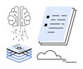 Artificial Intelligence Processes Data to Generate Cloud-Stored Documents with Advanced Algorithms Royalty Free Stock Photo
