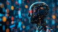 Artificial intelligence processing data from digital network robot analyzing big data