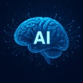 Artificial intelligence is processing data in a human brain, symbolizing the power and potential of ai in modern technology and Royalty Free Stock Photo