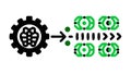 Artificial intelligence processing, machine learning insights, cognitive computing. vector design Generative AI Royalty Free Stock Photo