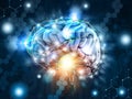 Artificial intelligence,  processing neurological data, brain, cloud Royalty Free Stock Photo