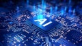 Artificial Intelligence on processor in computing system, AI powered technology Royalty Free Stock Photo