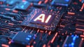 Artificial Intelligence on processor in computing system, AI powered technology Royalty Free Stock Photo