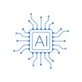 Artificial intelligence processor icon. AI CPU icon isolated on white background Royalty Free Stock Photo