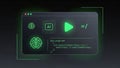 Artificial intelligence programming interface with pseudocode and symbols Royalty Free Stock Photo