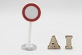 Artificial intelligence prohibition sign conceptual image Royalty Free Stock Photo