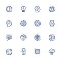 Artificial Intelligence Related Vector Icon AI, robot, chipping, setting. Editable Stroke