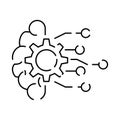 Artificial Intelligence Related Vector Line Icon. Contains such Icons as Face Recognition, Algorithm, Self-learning Royalty Free Stock Photo