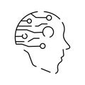 Artificial Intelligence Related Vector Line Icon. Contains such Icons as Face Recognition, Algorithm, Self-learning Royalty Free Stock Photo