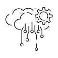 Artificial Intelligence Related Vector Line Icon. Contains such Icons as Face Recognition, Algorithm, Self-learning Royalty Free Stock Photo