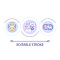 Artificial intelligence replacing humans loop concept icon Royalty Free Stock Photo
