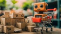 Artificial intelligence is revolutionizing ecommerce by providing automated customer support and streamlining the shopping process Royalty Free Stock Photo