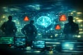 Artificial Intelligence Risk Monitoring System With Human Oversight In Advanced Control Room Environment Royalty Free Stock Photo