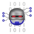 Artificial Intelligence Robot Brain Scanning 3D Icon Royalty Free Stock Photo