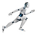 Artificial intelligence robot or cyborg move Royalty Free Stock Photo