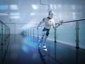 Artificial intelligence robot or cyborg move Royalty Free Stock Photo