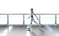 Artificial intelligence robot or cyborg walk Royalty Free Stock Photo