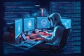 Artificial intelligence robot generate code Royalty Free Stock Photo
