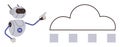 AI Robot Pointing at Cloud Network Infrastructure Representing Technology and Data Storage Solutions Royalty Free Stock Photo