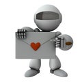 The artificial intelligence robot has a big message. Royalty Free Stock Photo