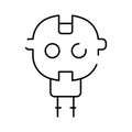 Artificial intelligence robot head icon outline design Royalty Free Stock Photo