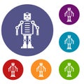 Artificial intelligence robot icons set Royalty Free Stock Photo