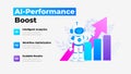 Artificial intelligence robot illustration with growth chart and arrow for business analytics performance concept Royalty Free Stock Photo