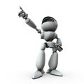 The artificial intelligence robot is pointing towards the target. Royalty Free Stock Photo