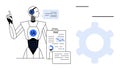 Artificial Intelligence Robot Presenting Data Insights and Analytics with Chart and Document Royalty Free Stock Photo