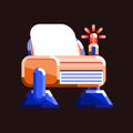 Artificial intelligence robot printer design. Abstract style colorful illustration