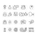 Artificial Intelligence and Robot Technology Line Icon Set. Chatbot, Machine Learning, and Digital Brain Concepts. Royalty Free Stock Photo
