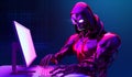 Artificial intelligence robot using computer software for gpt binary coding. Generative AI Royalty Free Stock Photo