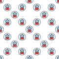 Artificial Intelligence Robot vector AI Bot round colored seamless pattern Royalty Free Stock Photo
