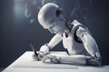 Artificial intelligence robot writing. Ai essay and education concept. Generative ai Royalty Free Stock Photo