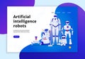 Artificial Intelligence Robots Web Banner Royalty Free Stock Photo