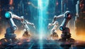artificial intelligence robots work in industry Royalty Free Stock Photo