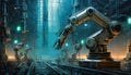 artificial intelligence robots work in industry Royalty Free Stock Photo