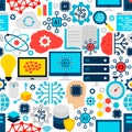 Artificial Intelligence Seamless Pattern Royalty Free Stock Photo