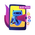 Artificial intelligence in social media abstract concept vector illustration.