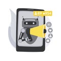 Artificial intelligence in social media abstract concept vector illustration.