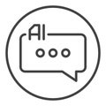Artificial Intelligence Speech Bubble vector AI outline round icon or symbol Royalty Free Stock Photo